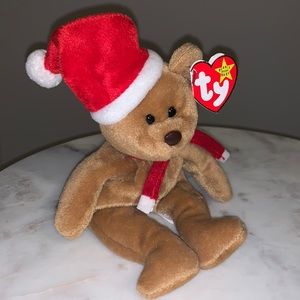 ⭐️5/$20 RARE “Teddy” Ty Original Beanie Baby Holiday Teddy Bear (1996)